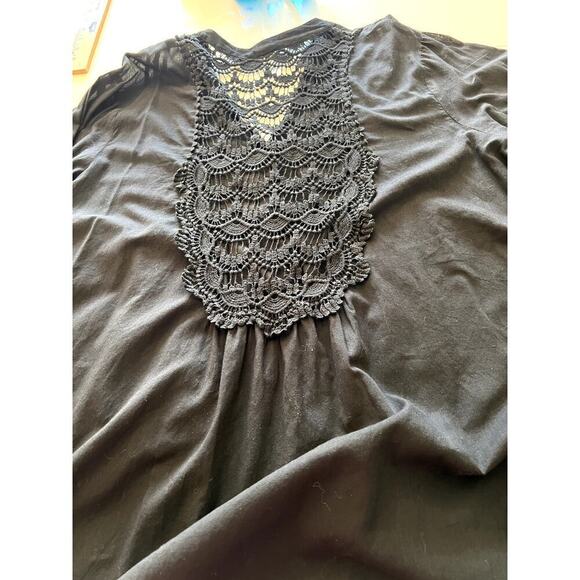 Swimsuits For All women's size 18/20 coverup black crochet button-up - Picture 6 of 9